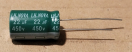 22uF, 450V, LOW ESR, elektrolit kondenzátor