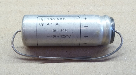 47uF, 100V, LL, LOW ESR, elektrolit kondenzátor