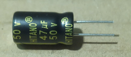 47uF, 50V, LOW ESR, elektrolit kondenzátor