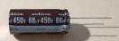 68uF, 450V, LOW ESR, elektrolit kondenzátor