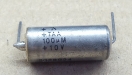 100uF, 10V, tantál kondenzátor