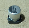 4,7uF, 50V, smd elektrolit kondenzátor