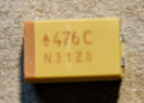 47uF, 10V D, smd tantál kondenzátor