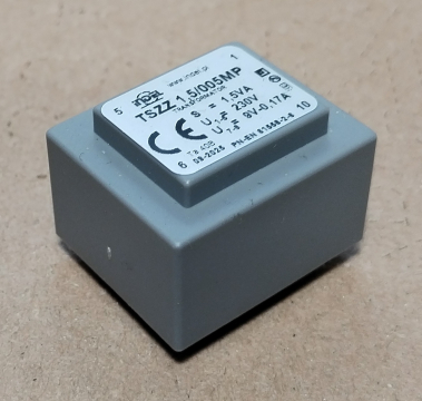 1,5VA, 1x9V, transzformátor