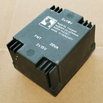 20VA, 2x15V, transzformátor