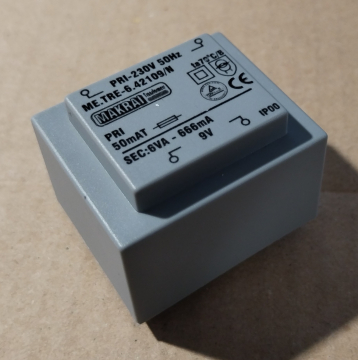 6VA, 1x9V, transzformátor