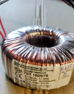 160VA, 2x25V, transzformátor