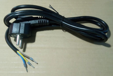 Hálózati kábel blankolt véggel, 1,3m