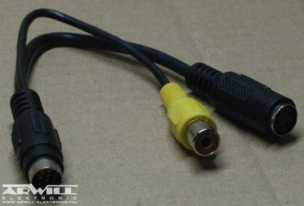 7p. S-video / 4p. S-video RCA átalakító kábel, 0,2m