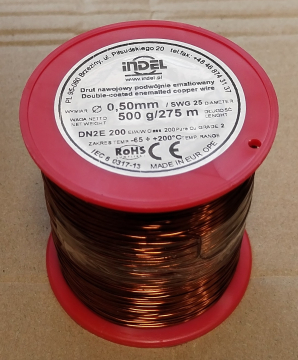 Zománcozott rézhuzal, 0,5mm, duplán szigetelt