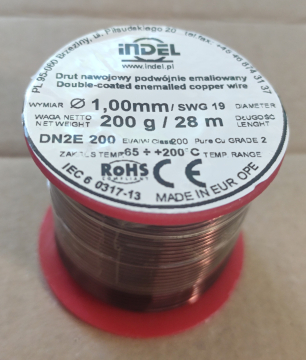 Zománcozott rézhuzal, 1,0mm, duplán szigetelt