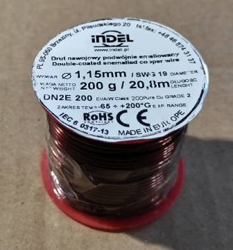 Zománcozott rézhuzal, 1,15mm, duplán szigetelt