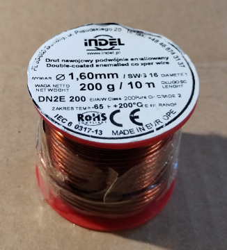 Zománcozott rézhuzal, 1,6mm, duplán szigetelt